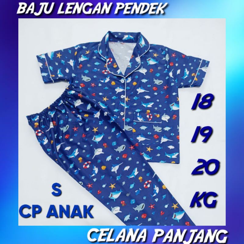 Piyama anak motif baby shark