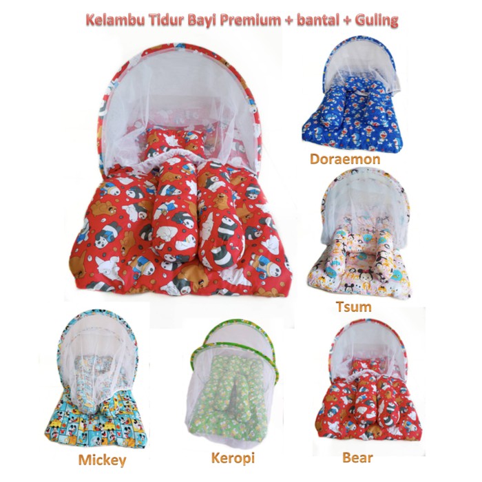 KL01 Kasur Lipat Bayi Kelambu BOBO | Kasur Bantal Guling Motif