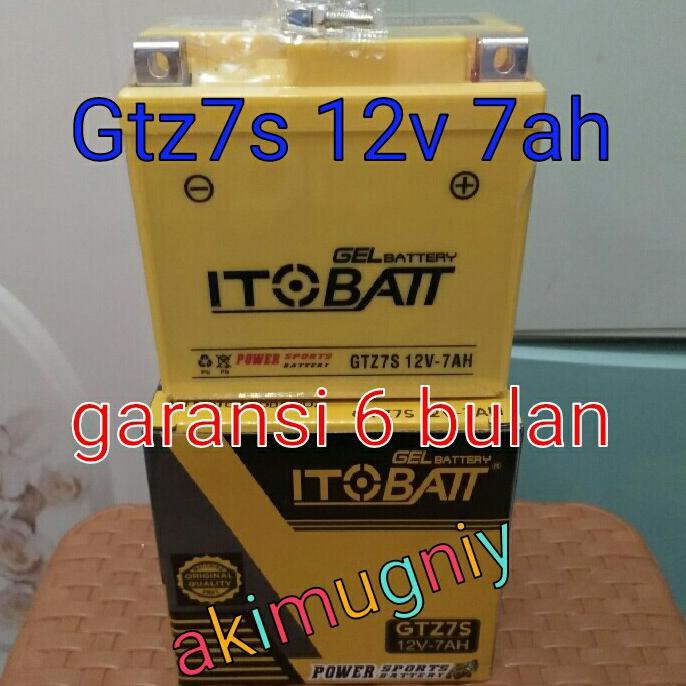 aki motor nmax aerox 155 lexi itobatt gel gtz7s mf 12v 7ah