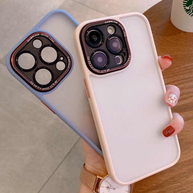 The New! New Deep Purple Matte High Quality Anti-Fingerprint Case iPhone 14 plus 14 Pro Max 13 Pro Max Hard Shell Metal Camera + Metal Button Case Phone