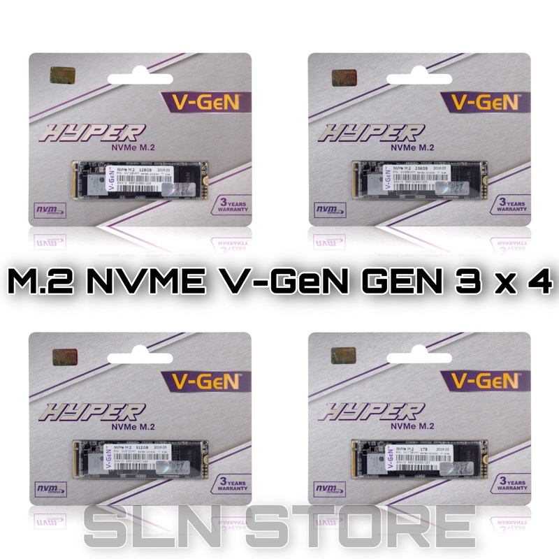 SSD 128GB 256GB 512GB 1TB NVME M.2 / M2 V-GeN Hyper PCI-E Gen 3 X 4 Vgen 2280 2TB