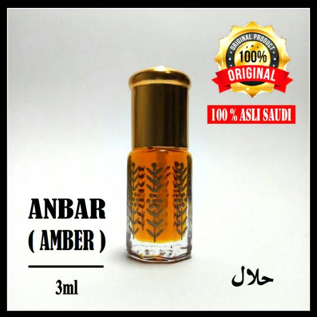 Parfum Mekkah Anbar (Amber) 3ml Original Saudi Arabia