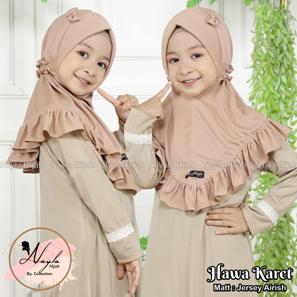 KERUDUNG INSTAN ANAK HAWA KARET 6 Bulan-4 Tahun JERSEY AIRIS HIJAB ANAK INSTAN NAYLA HIJA'B