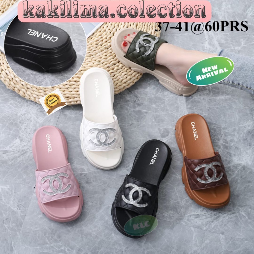 sandal wedges kekinian sendal selop perempuan CHN 2202-3 HYS