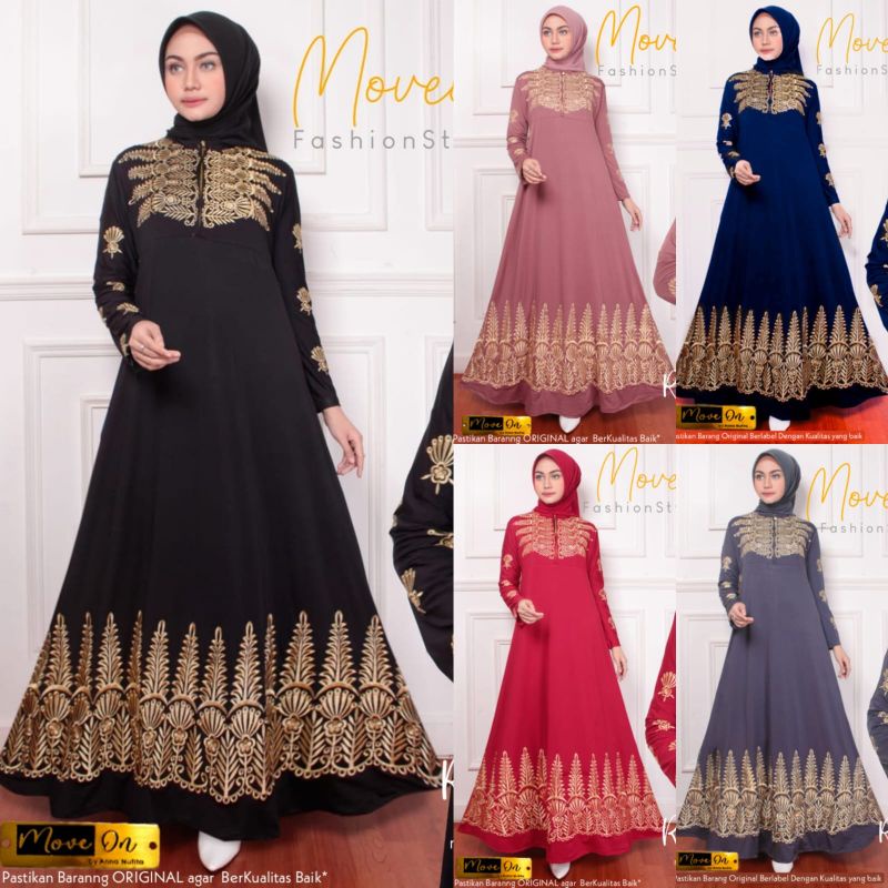 Gamis murah RAMADHANI BORDIR ASLI JERSEY SUPER ARABIAN DRESS