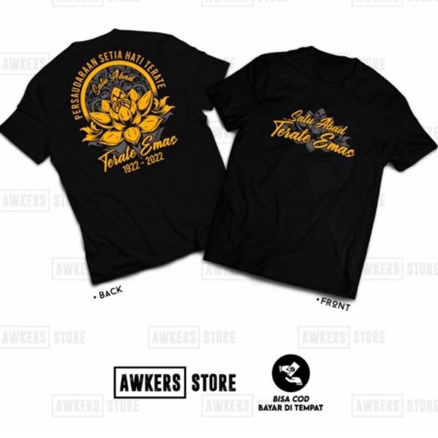 KAOS TERATE EMAS TERBARU SIMPEL BAJU PSHT SATU ABAD TERATE EMAS