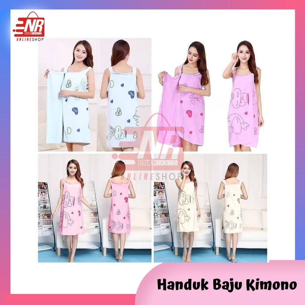 Baju handuk / handuk baju / wearable towel kimono renang mandi multifungsi karakter