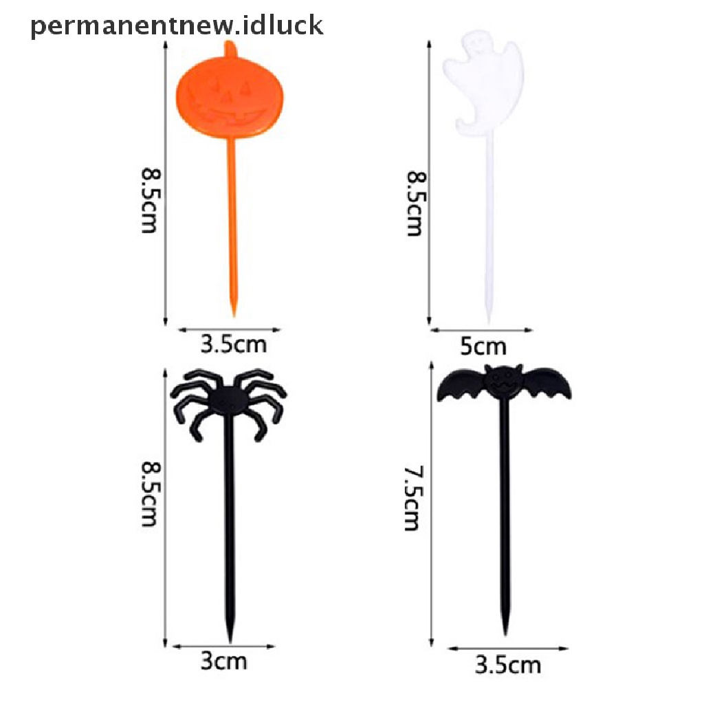 Garpu Buah / Kue / Dessert Mini Desain Kartun Halloween Untuk Dekorasi Pesta