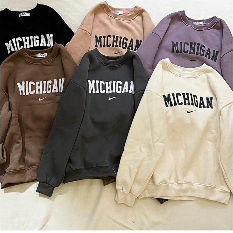 Sweater Oversize MICHIGAN - Sweatshirt Wanita - Sweater Wanita Crewneck - Sweater Oversize Wanita