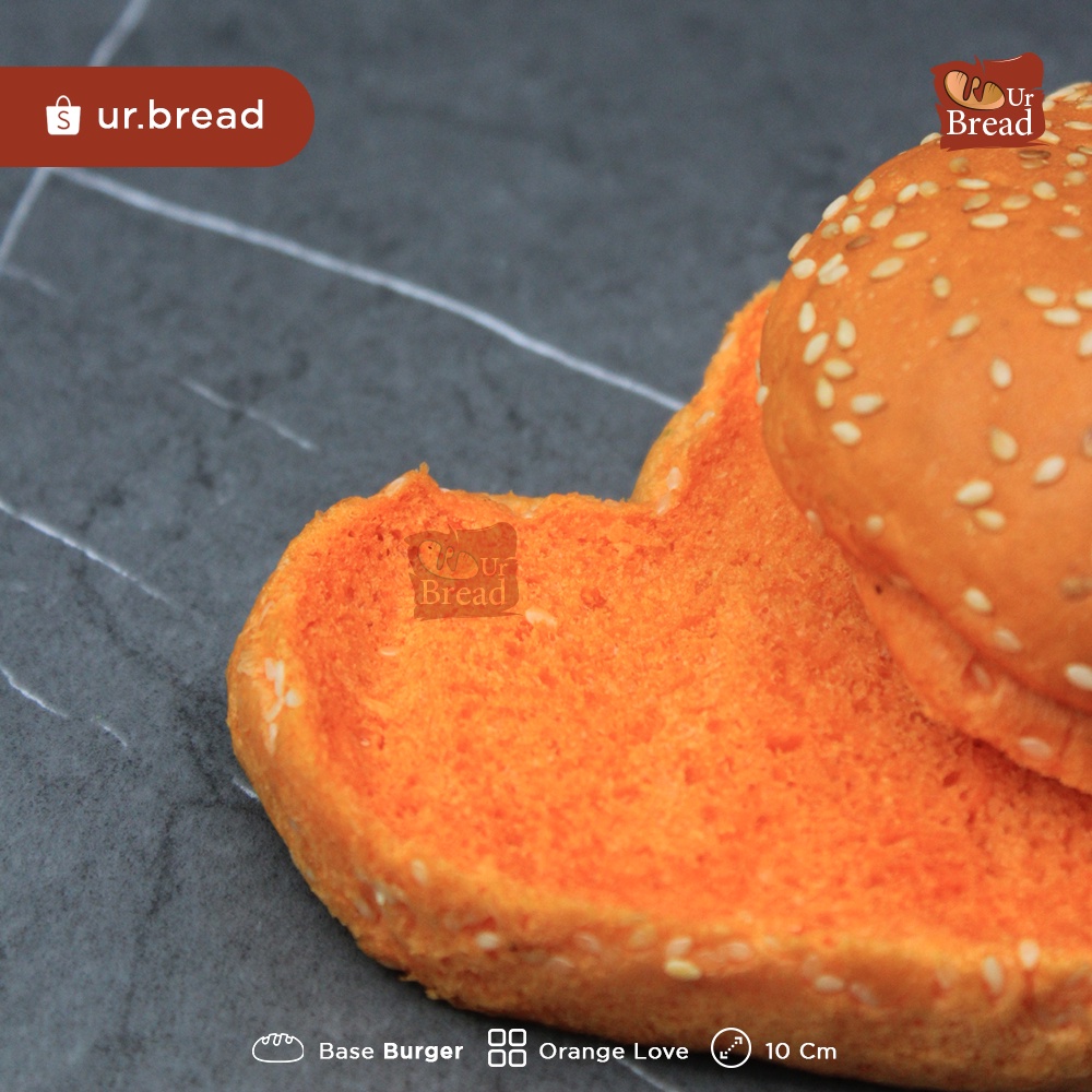 Roti Burger Love Jingga 10cm | Base Burger Love 10cm Orange