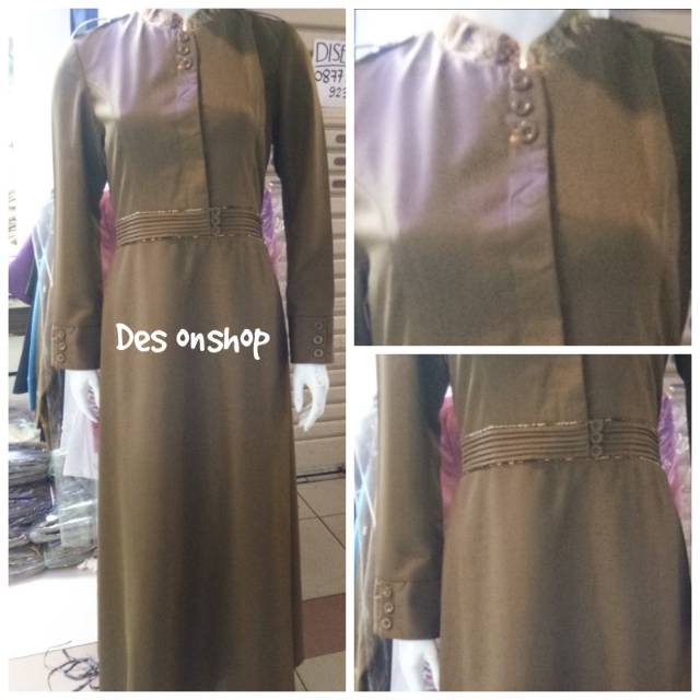 Gamis kerja pns/pemda warna tua batik