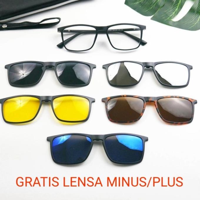 Frame Kacamata Clip On 2249 / 2249A 5 Lensa Terbaru