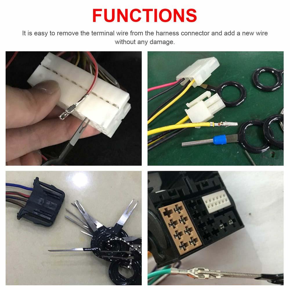 Lanfy Terminal Alat Pelepas Konektor Ejector Key Pin Otomotif Plug Extractor Kit Pemetik Jarum Alat Perbaikan Tangan Mobil