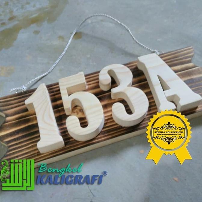siap kirim] Bikin nomor rumah murah 1 sampai 4 huruf angka dari kayu jati belanda