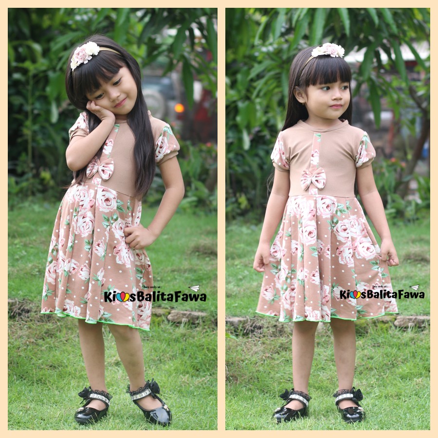 Dress Pita uk Bayi - 6 Tahun / Dres Lengan Murah Grosir Baju Anak Perempuan Harian Gaun Pesta Batik