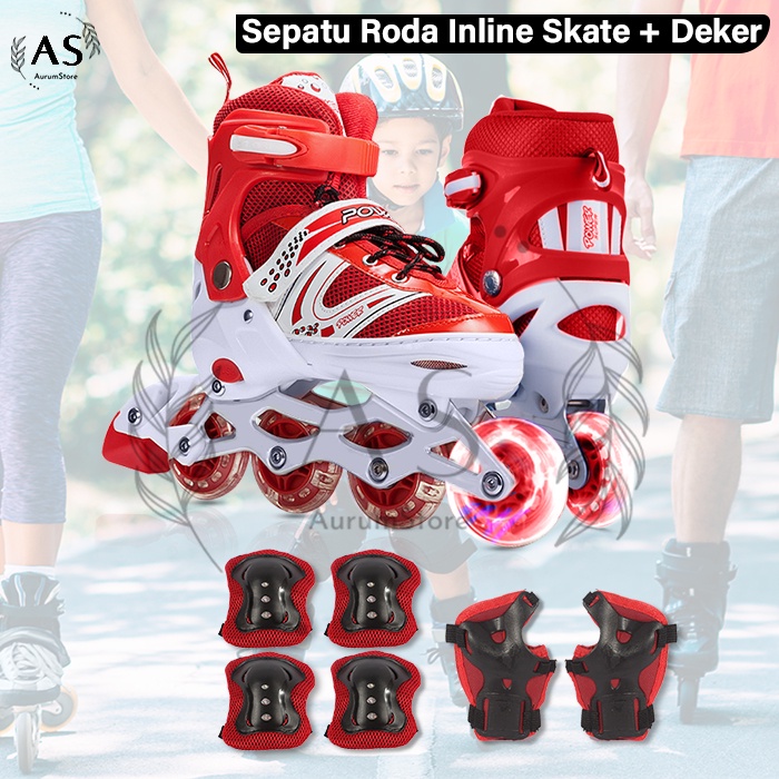 Sepatu Roda Inline Skate PowerB + Dekker