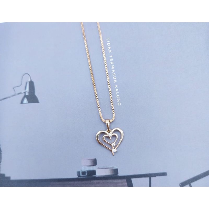 Liontin Wanita Xuping Asli Model Hati Mata 1 Lapis emas 18k