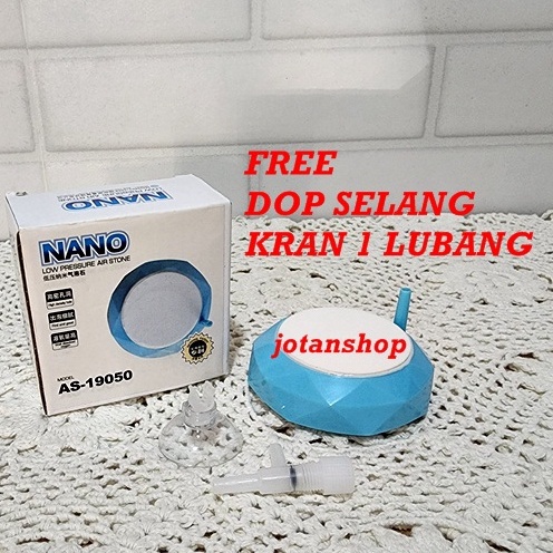 NANO AS 19050 Air Stone Bulat Biru Low Pressure Batu Aerator airstone AS19050 Aquarium