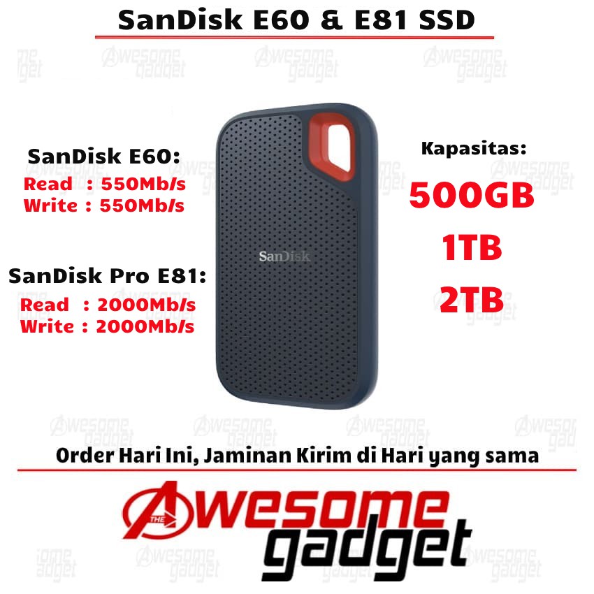 SanDisk E81 Pro E60 Portable SSD 2000Mbps 550Mbps USB 3.1 3.2 IP55