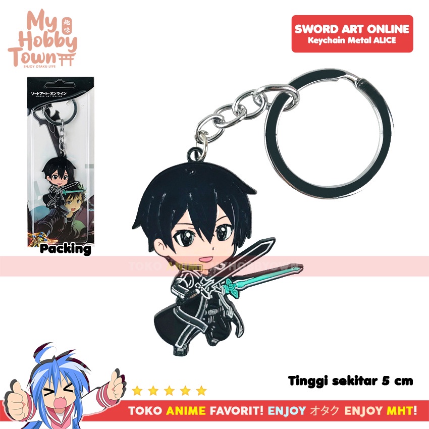 Gantungan Kunci Anime Sword Art Online SAO : Kirito Kazuto Kirigaya Metal Alloy Enamel