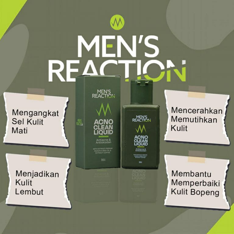 Sabun Jerawat MEN’S REACTION Acno Clean Liquid Anti Bakteri ORIGINAL