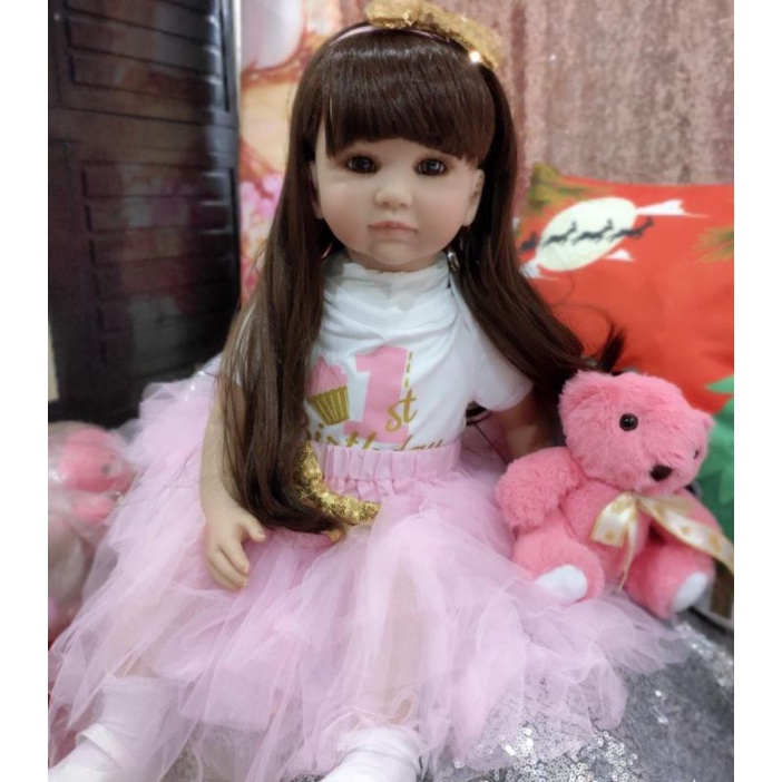 Boneka Reborn Baby Cewek Premium 60 cm Cantik Ulang Tahun