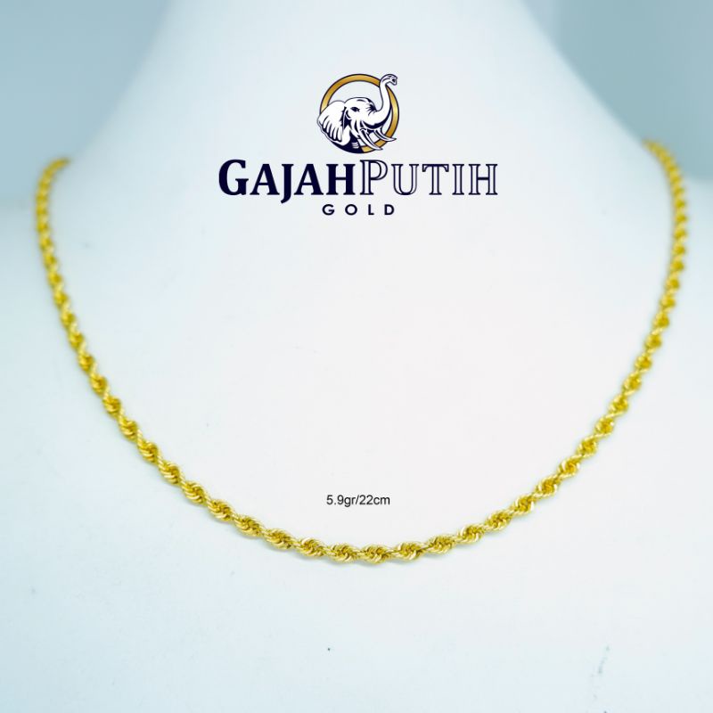 5,9gr Kalung Model Italy Tamparan Emas Asli Kadar 420 kodeN35922