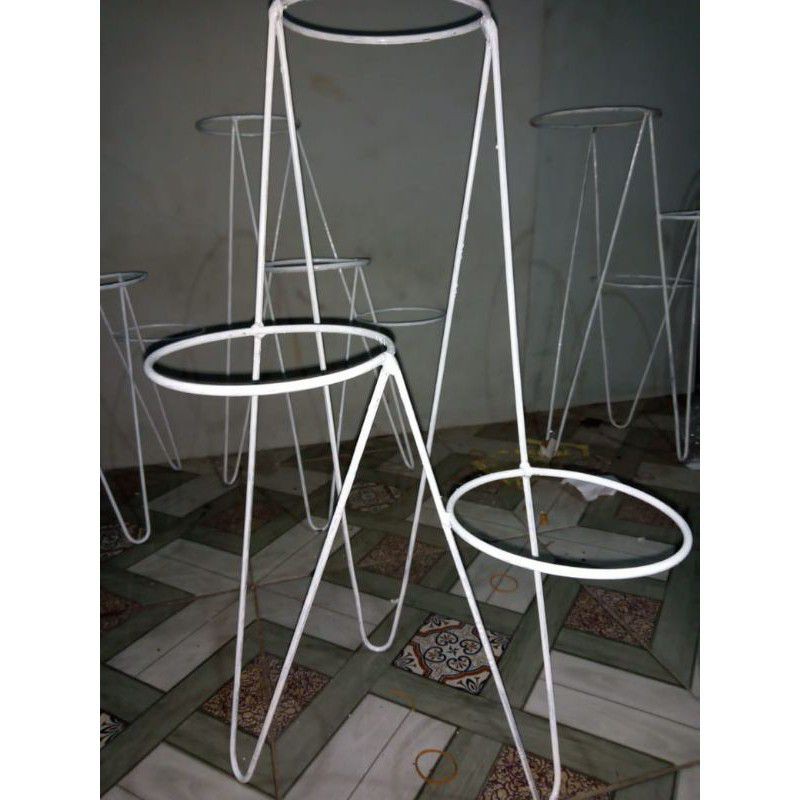 standing rak pot bunga lobang 3 tinggi 50cm,diamter 18cm,