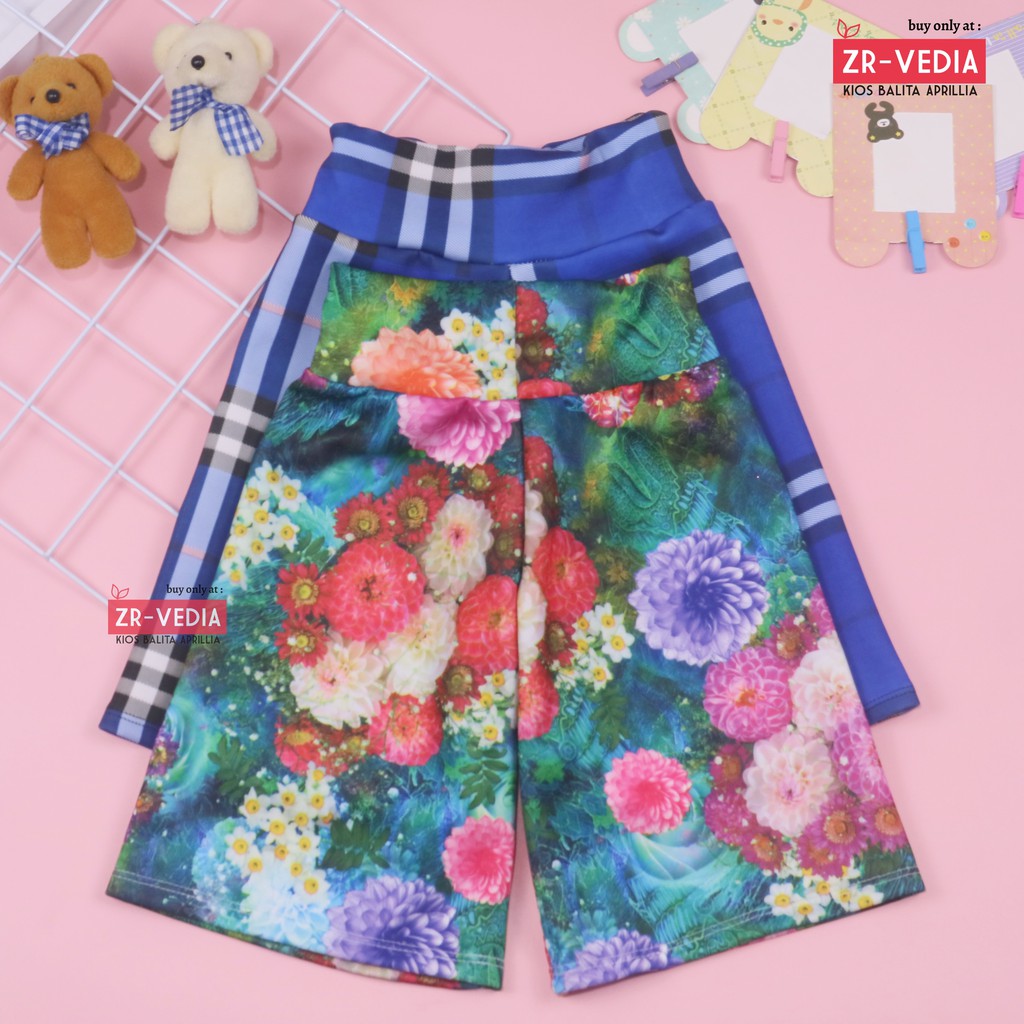 Kulot Motif Uk. 3-4 Tahun / Celana 3per4 Anak Perempuan Skirt Murah Celana Pendek Pants Adem Kulot