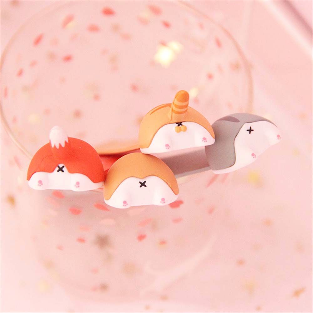 LANFY Kawaii Cartoon Cat Book Marks Cute Office School Supplies Corgi Bookmarks Girls Gift Creative Animal Book Page Holder Cartoon 3D stereo Hamster Book Marks