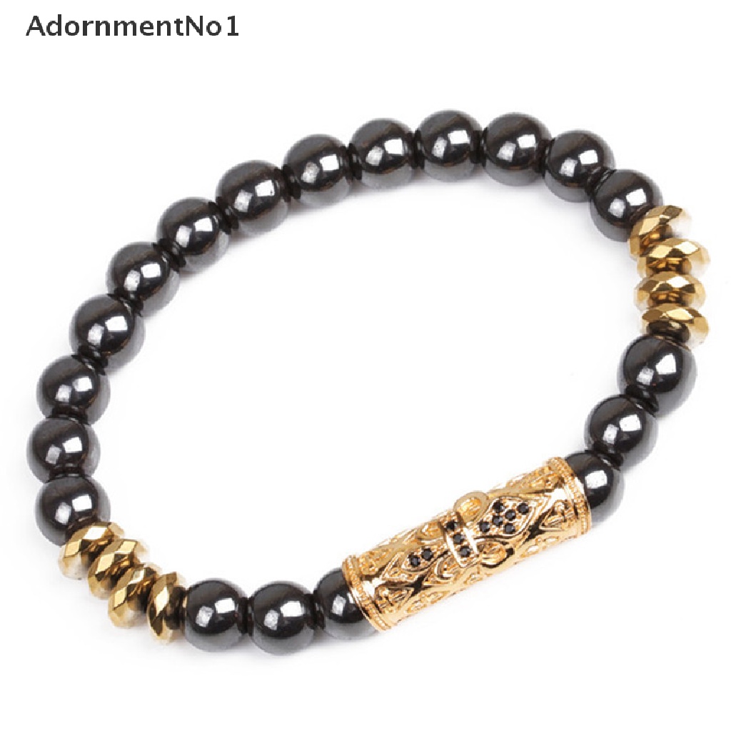 (AdornmentNo1) Gelang Tangan Batu Hematite Magnetik Untuk Terapi Kesehatan