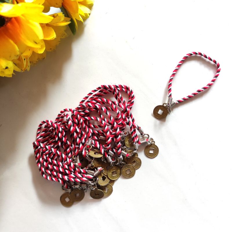 Gelang Benang Tridatu Koin Asli Bali