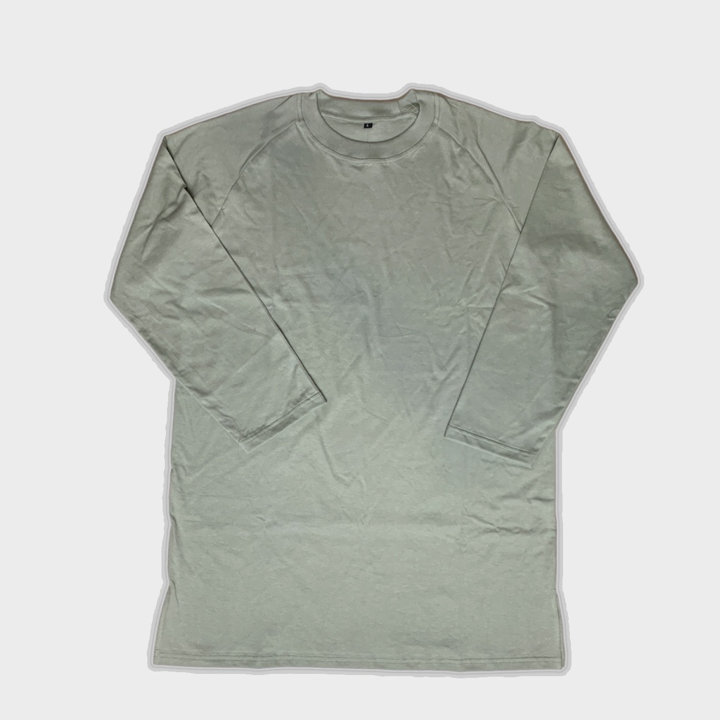KAOS RAGLAN POLOS PREMIUM 24S SAGE GREEN | HIJAU SAGE