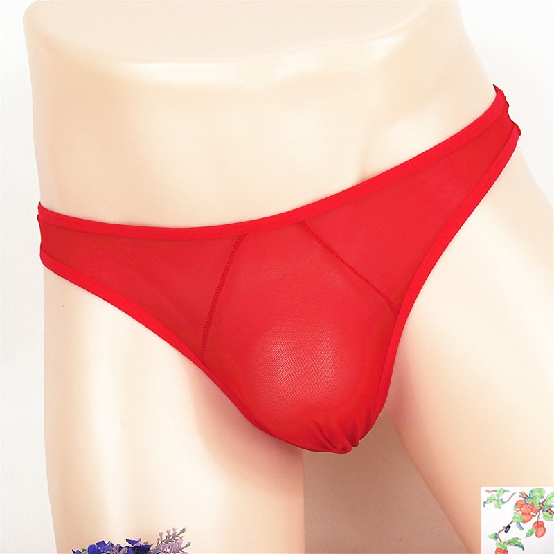 G String Pria Sexy Celana Calam Tipis low Waist G String Transparan Thongs y036