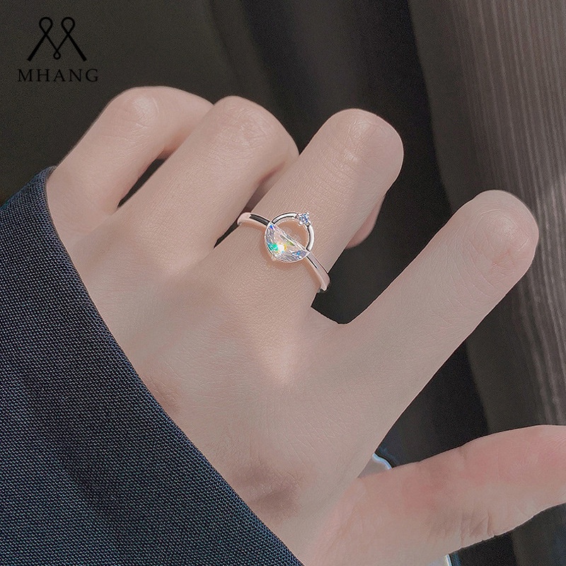 Cincin Kristal Transparan Bahan Zirkon Untuk Wanita