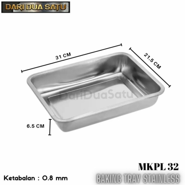 

Unik Baking Tray Nampan Stainless Tinggi 7 cm Tebal 0.8 mm - MKPL32 Murah