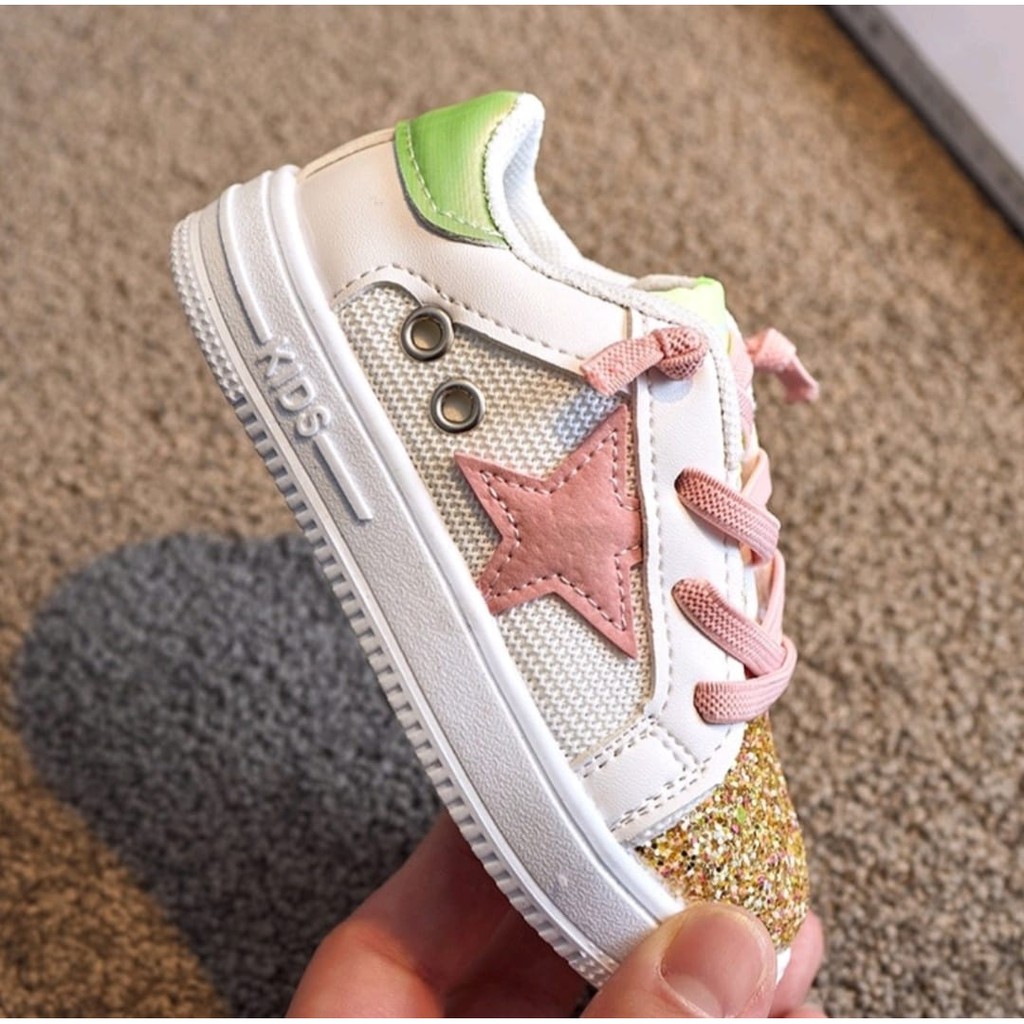 Glitter Sepatu Sneakers Sepatu Anak Import Size 26-30 Usia 3-5 Tahun