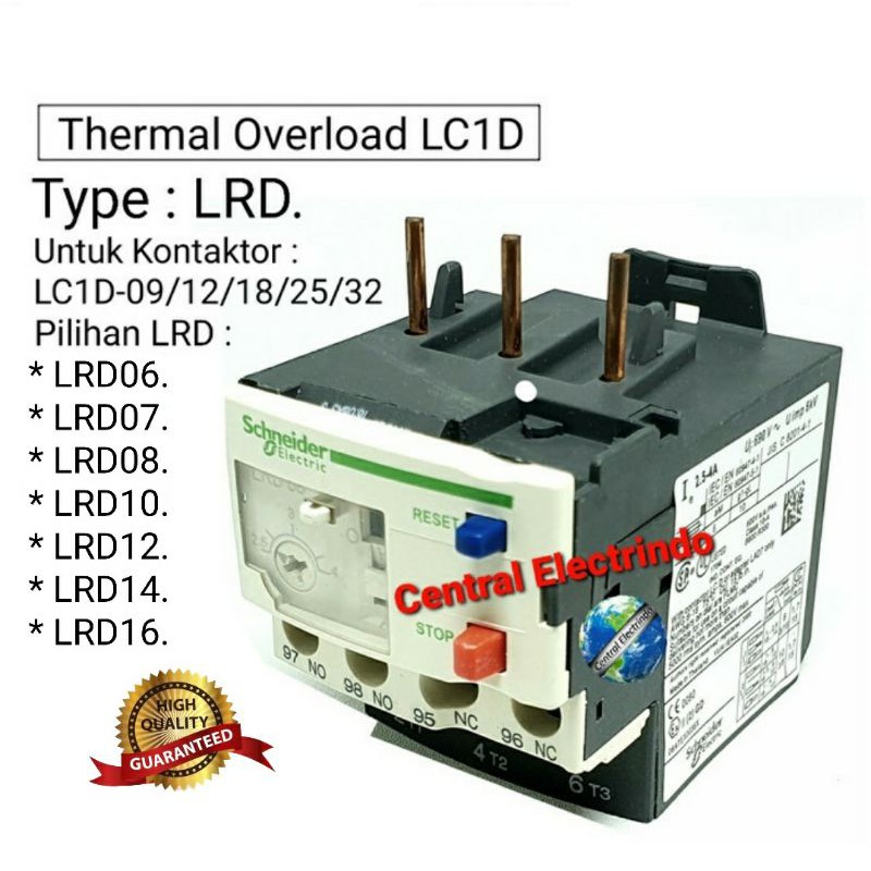 Thermal Overload LRD Untuk Kontaktor LC1D-09/12/18/25/32.