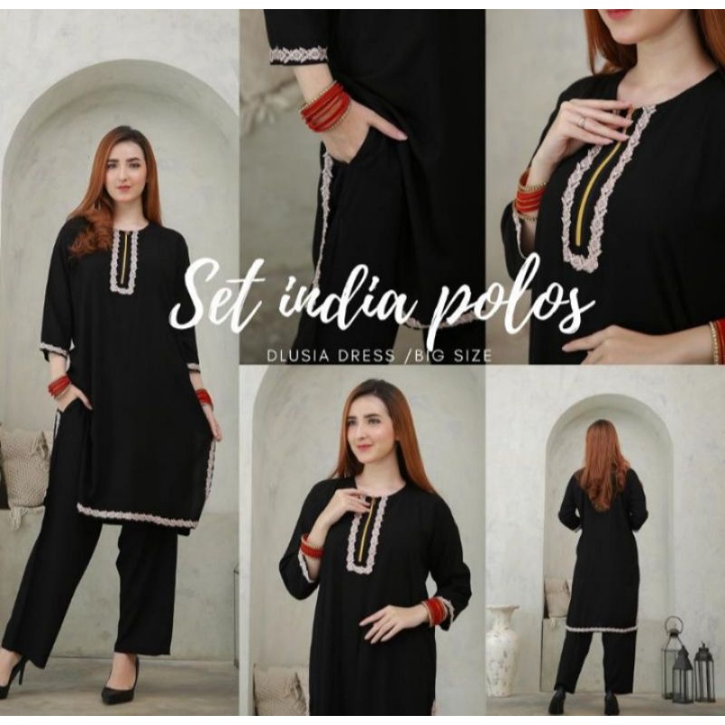 DLUSIA INDIA BIG SIZE SETELAN ONE SET RAYON VISCOSE ORI