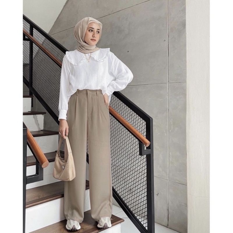 Kulot linen Highwaist/  LINEN ANGEL lebih tebal PREMIUM