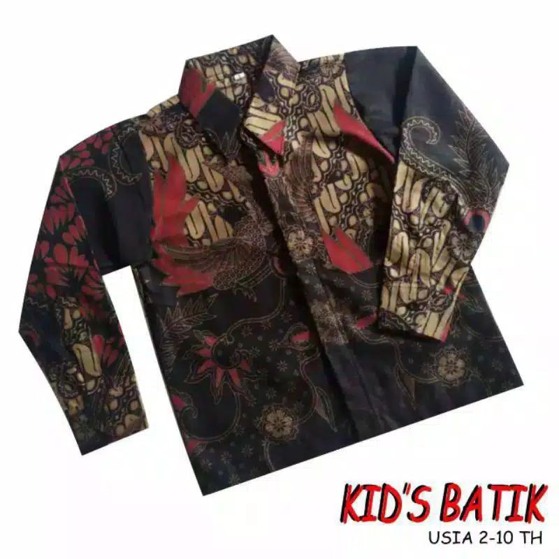 Baju batik anak laki-laki lengan panjang bisa buat sekolah hari batik