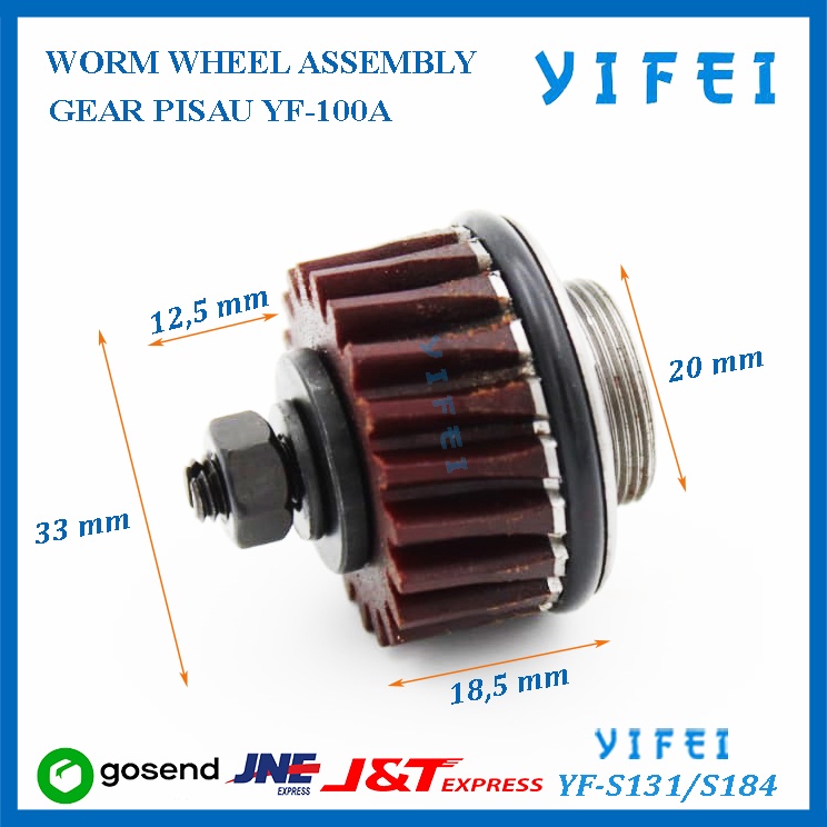 WORM WHEEL ASSEMBLY YIFEI YF-S131/S184/GEAR PISAU YF-100A