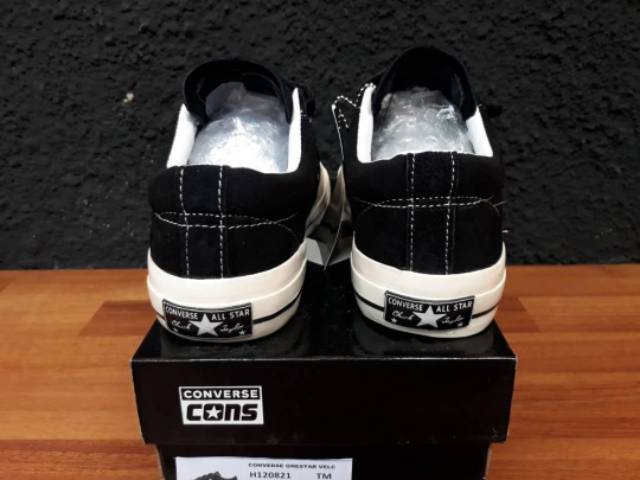 CONVERSE LOW VELCRO BLACK WHITE PREMIUM BNIB MADE IN VIETNAM SIZE 40/41/42/43/44