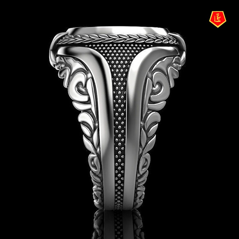 [Ready Stock]Creative Heavy Metal Design Ring Punk Retro Silver