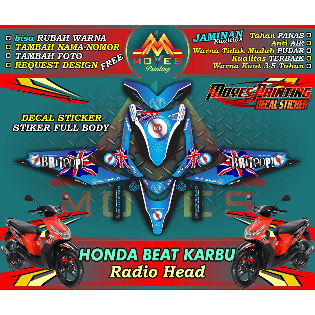decal stiker beat stiker motor beat karbu decal stiker motor beat karbu_RADIO HEAD