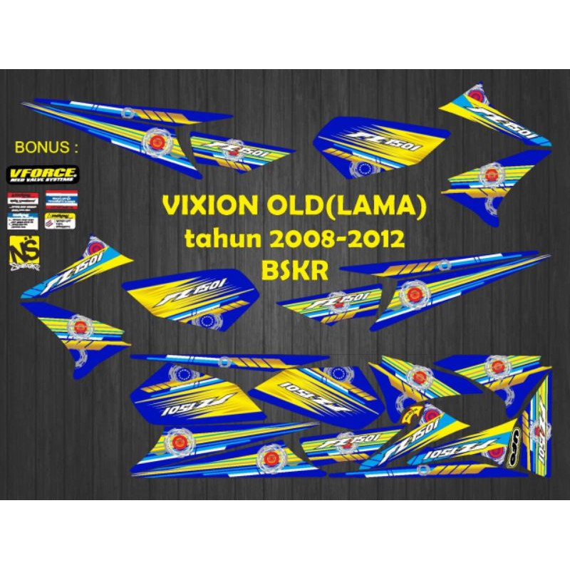 STIKER STRIPING MOTOR VIXION OLD (LAMA) TH 2008-2012 BSKR