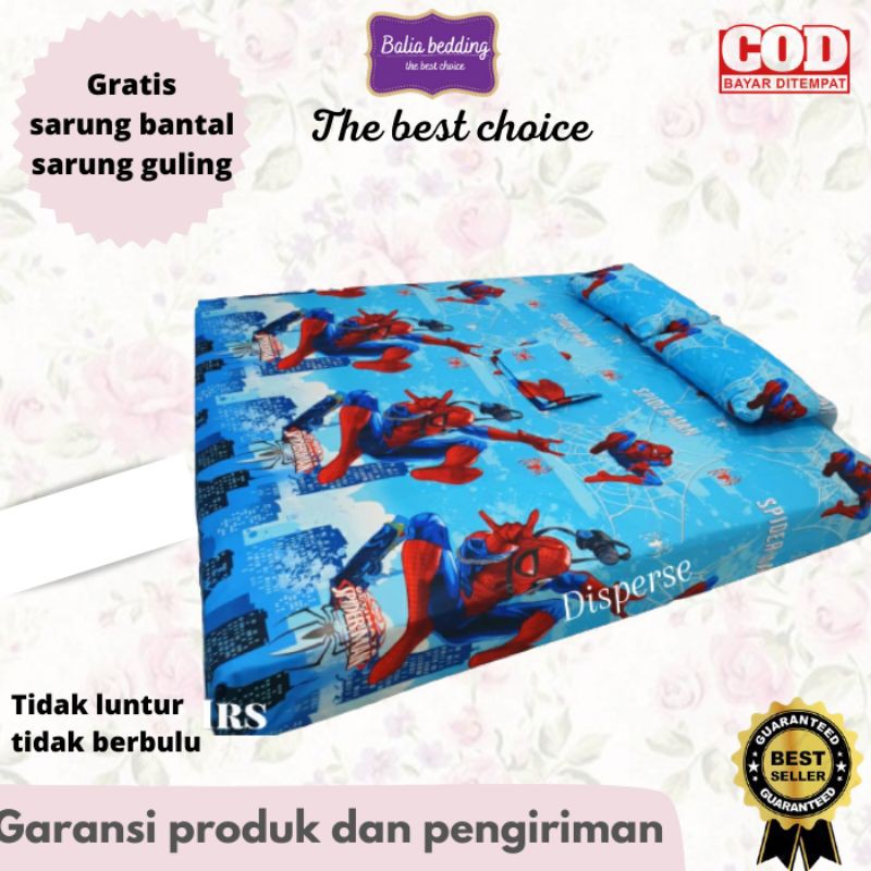 seprai karakter spiderman spyderman motif branded alas kasur kamar tidur ukuran 180 160