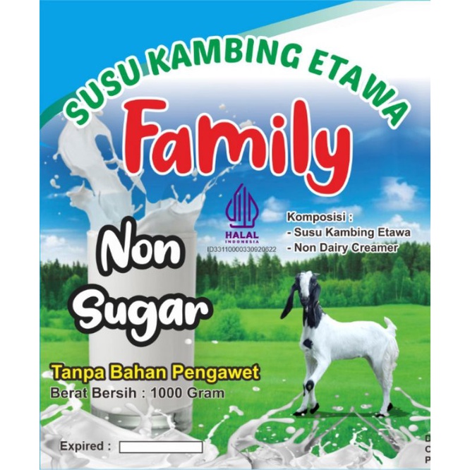 Susu Kambing Etawa Familo Non Sugar 1 KG Alufoil