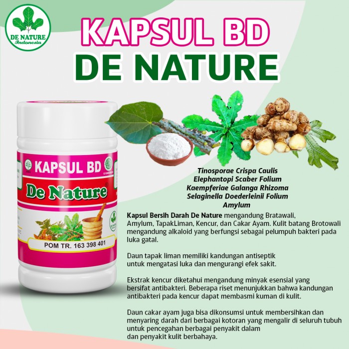 

DE NATURE Kapsul Bersih Darah BD Herbal Untuk Jerawat Bisul Alergi