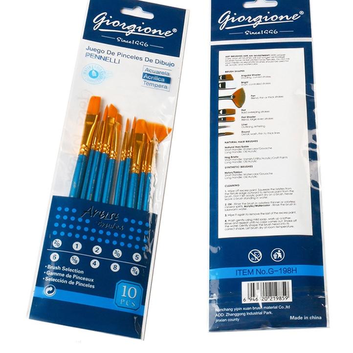 

Ready Stock Giorgione 10 Pcs Kuas Lukis Oil Brush Painting G-198`